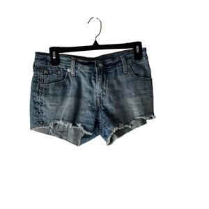 Levi's Size 26 L 3‎ Cut Off Festival Denim Jean Shorts
